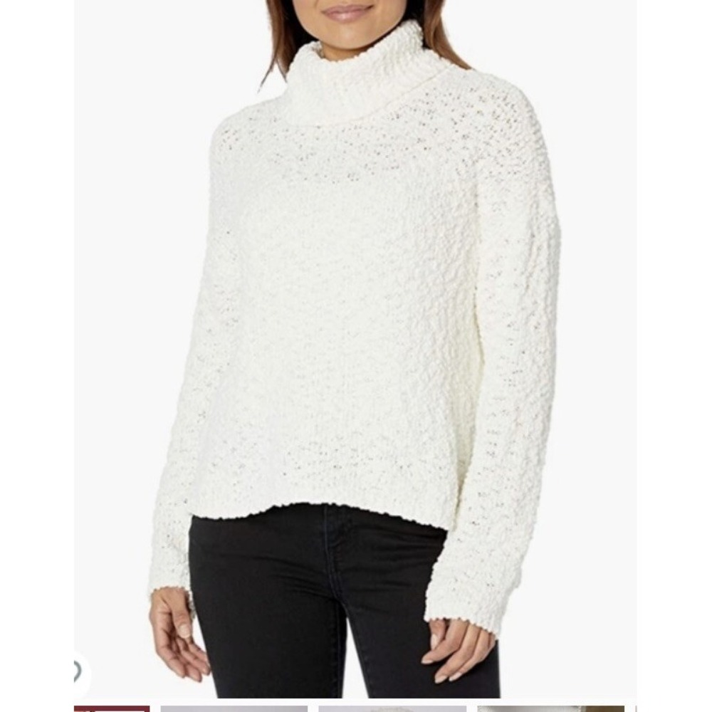 Bobeau Popcorn Knit Turtleneck Sweater, Size XL winter White Air 004573